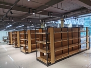 Single Sided Supermarket Wooden Shelves Gondola Medium Duty Type