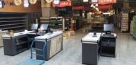 Stainless Steel Supermarket Checkout Counter With Conveyor Belt