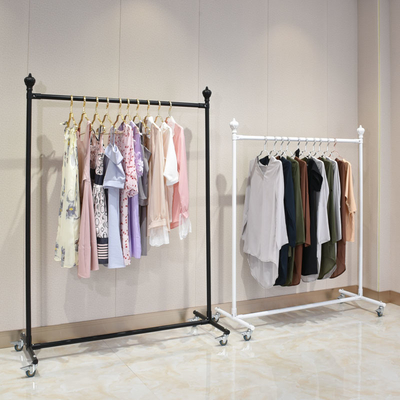120cm Lenght Garment Display Stand , Rolling Wardrobe Rack 30KGS Capacity 40cm Width