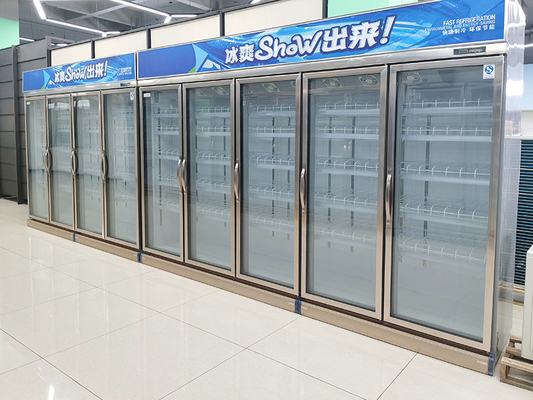 220v Supermarket Display Refrigerator commercial with 2 doors 3 doors