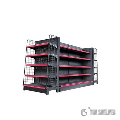 Retail Display Gondola Shelf Rack Powder Coating Surface CE Certification