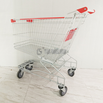European 80L Grocery Store Supermarket Shopping Cart Red Green Orange