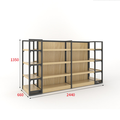 Wooden Cosmetics Display Shelf Powder Coating 1200mm 1500mm 1800mm Length