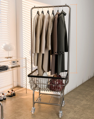 Rolling Clothes Store Rack 1200×400×1400mm Aluminum alloy Material